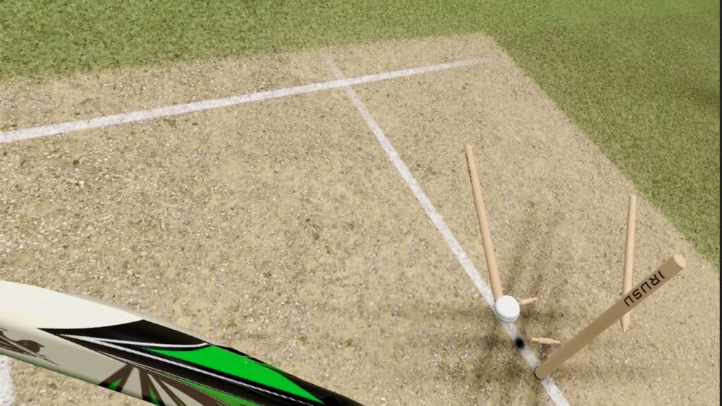 1:1 VR cricket batting mechanics in Irusu Cricket VR — controller tracking sweet spot detection